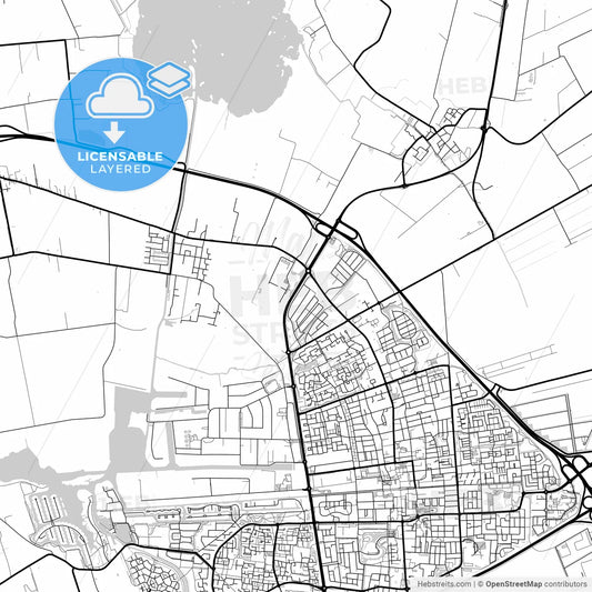 Layered PDF map of Smallingerland, Friesland, Netherlands