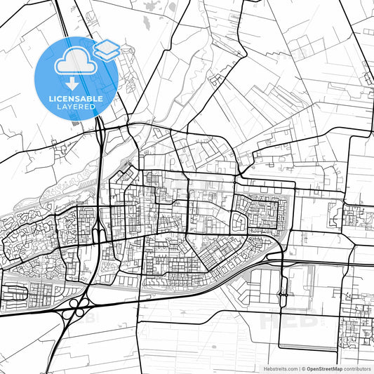Layered PDF map of Hoogeveen, Drenthe, Netherlands