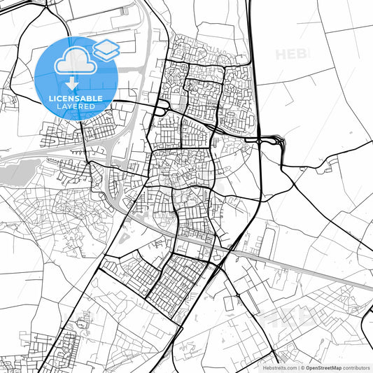 Layered PDF map of Oosterhout, North Brabant, Netherlands