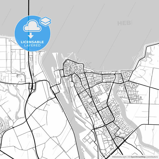Layered PDF map of Terneuzen, Zeeland, Netherlands