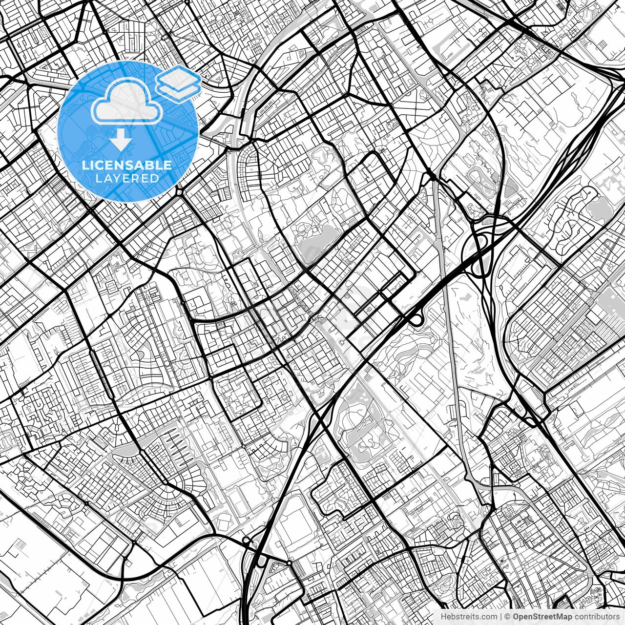 Layered PDF map of Rijswijk, South Holland, Netherlands
