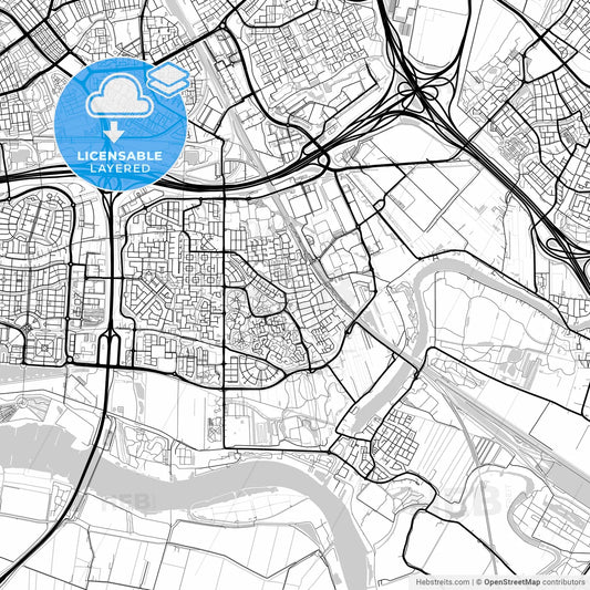 Layered PDF map of Barendrecht, South Holland, Netherlands