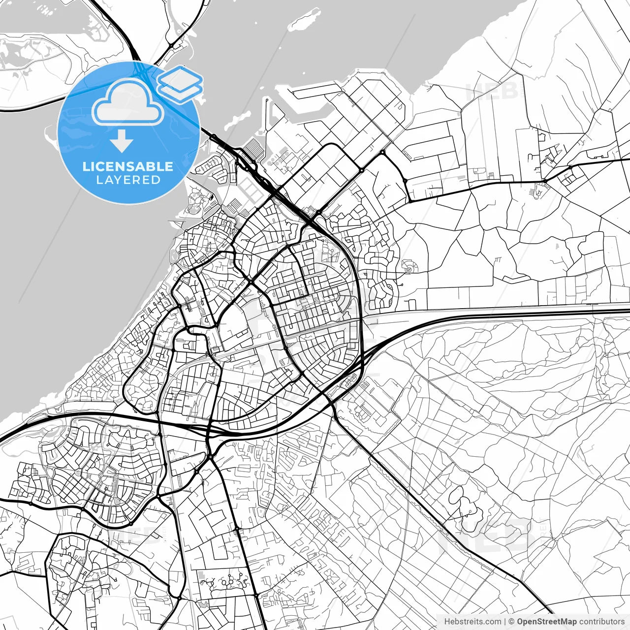 Layered PDF map of Harderwijk, Gelderland, Netherlands