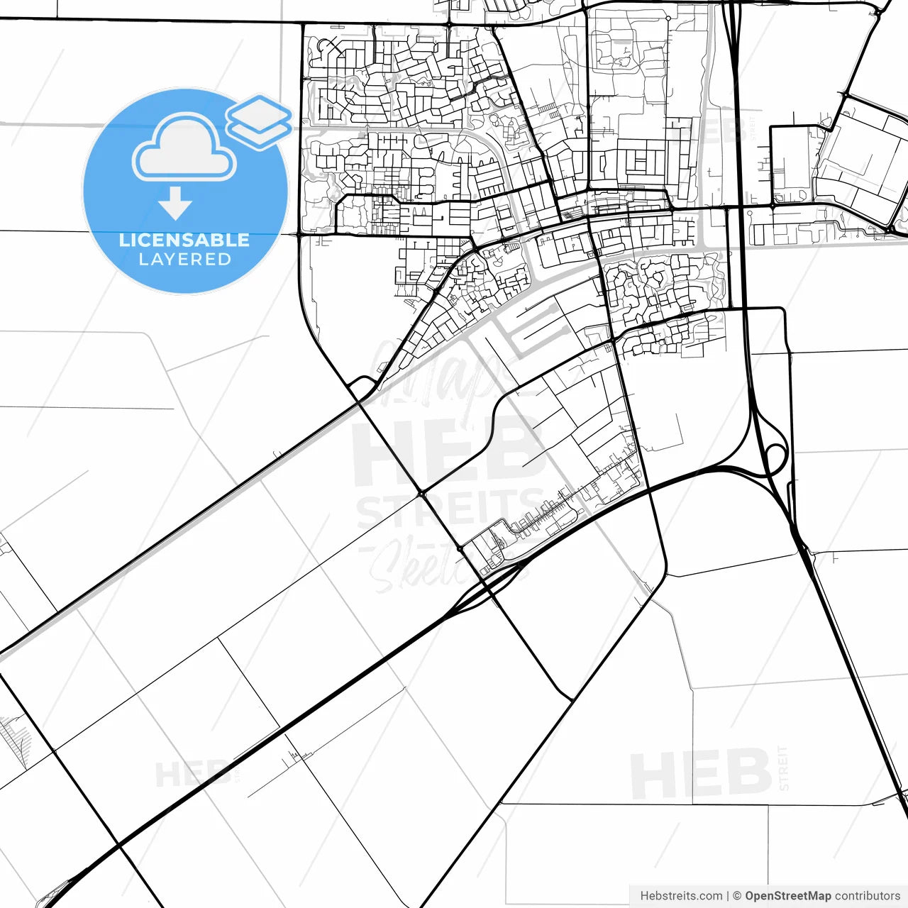 Layered PDF map of Noordoostpolder, Flevoland, Netherlands
