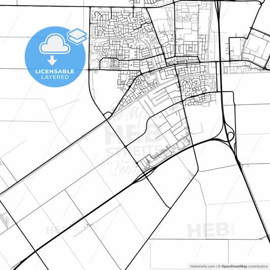 Layered PDF map of Noordoostpolder, Flevoland, Netherlands
