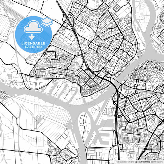 Layered PDF map of Zwijndrecht, South Holland, Netherlands