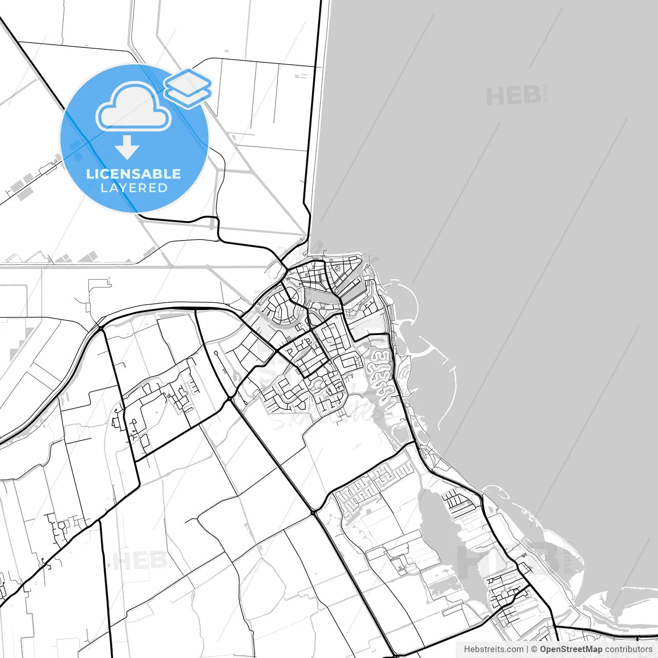 Layered PDF map of Medemblik, North Holland, Netherlands