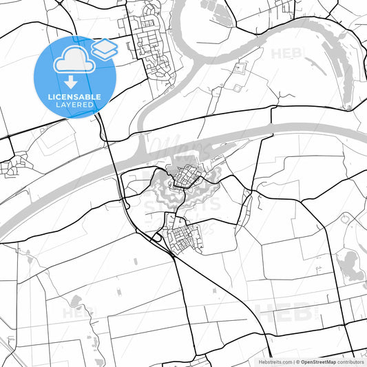 Layered PDF map of Heusden, North Brabant, Netherlands