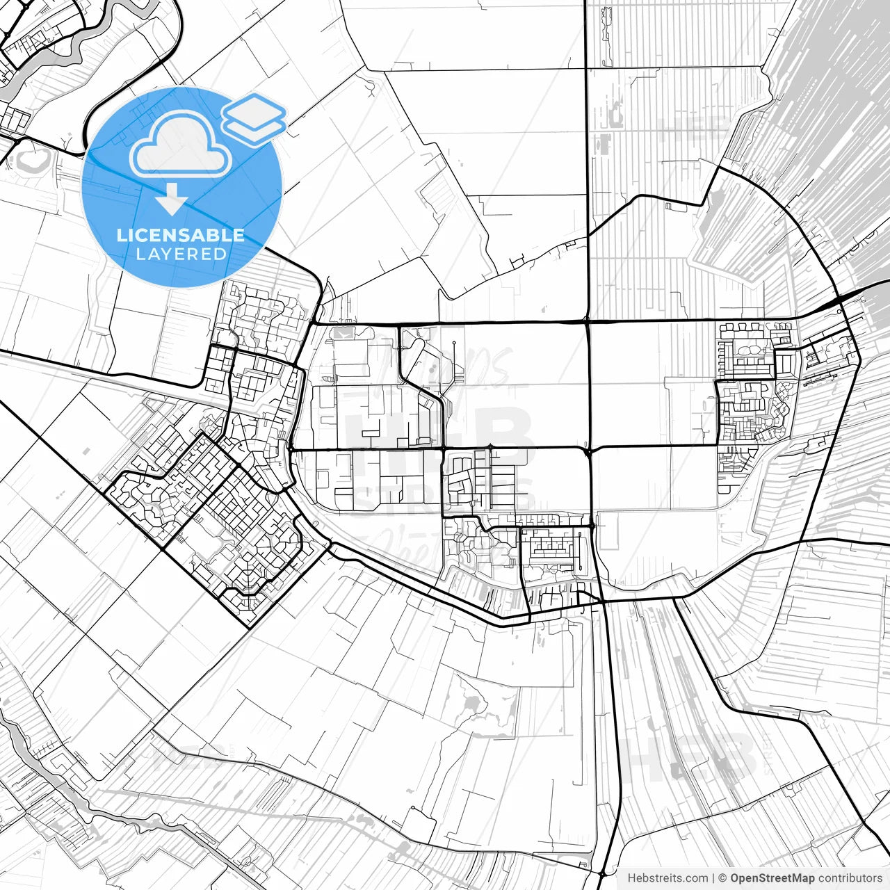 Layered PDF map of De Ronde Venen, Utrecht, Netherlands