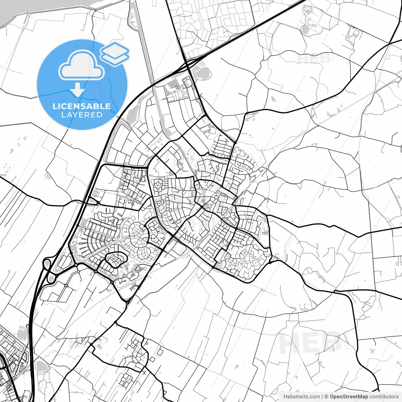Layered PDF map of Nijkerk, Gelderland, Netherlands