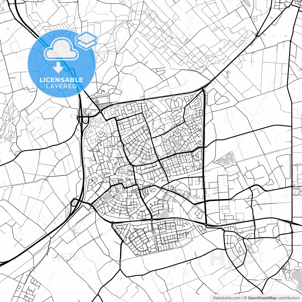 Layered PDF map of Uden, North Brabant, Netherlands