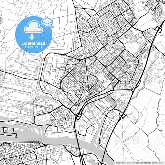 Layered PDF map of Beverwijk, North Holland, Netherlands