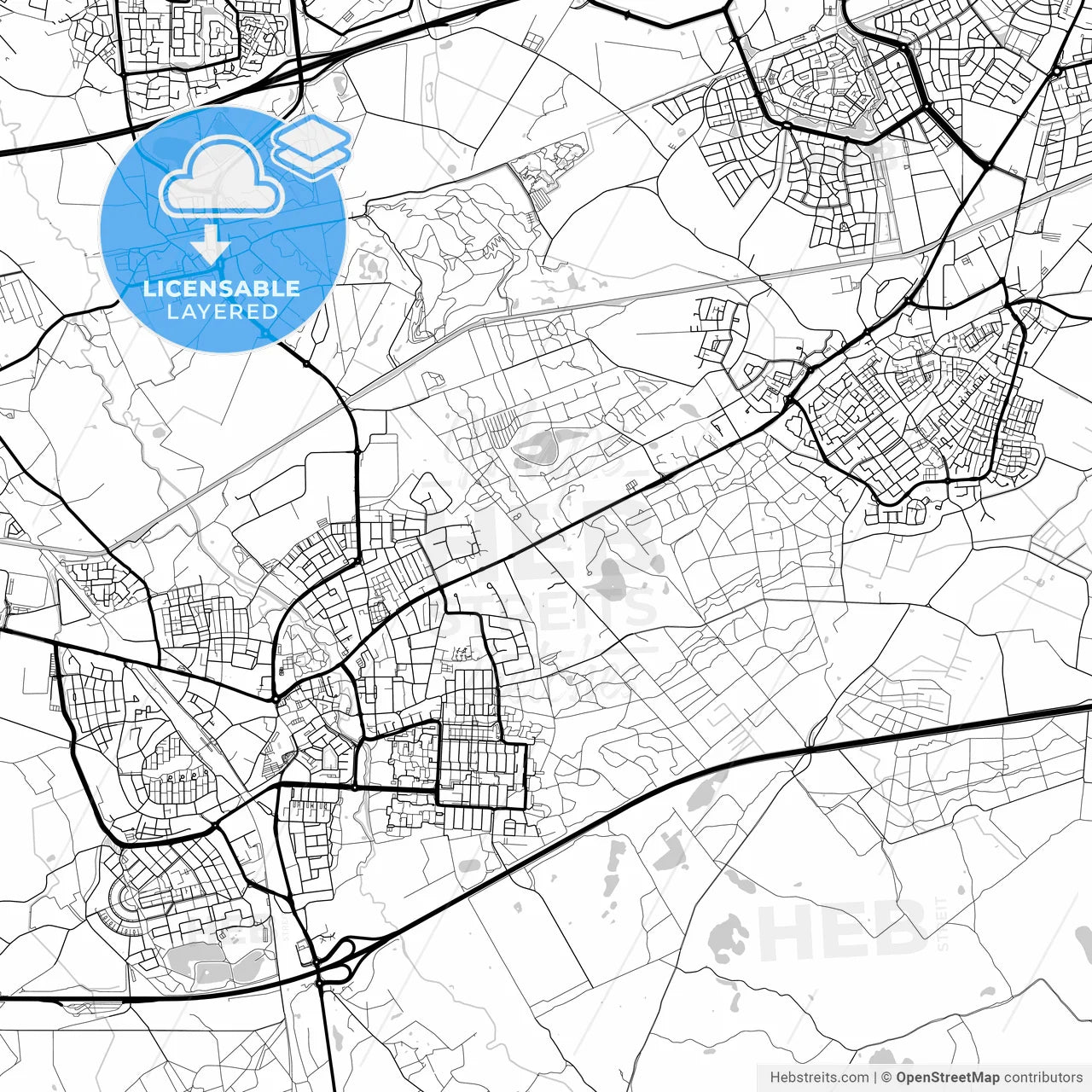 Layered PDF map of Geldrop-Mierlo, North Brabant, Netherlands