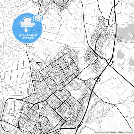 Layered PDF map of Heemskerk, North Holland, Netherlands