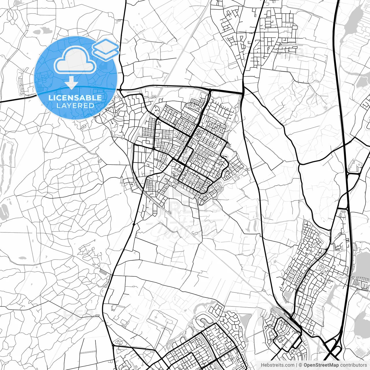 Layered PDF map of Castricum, North Holland, Netherlands