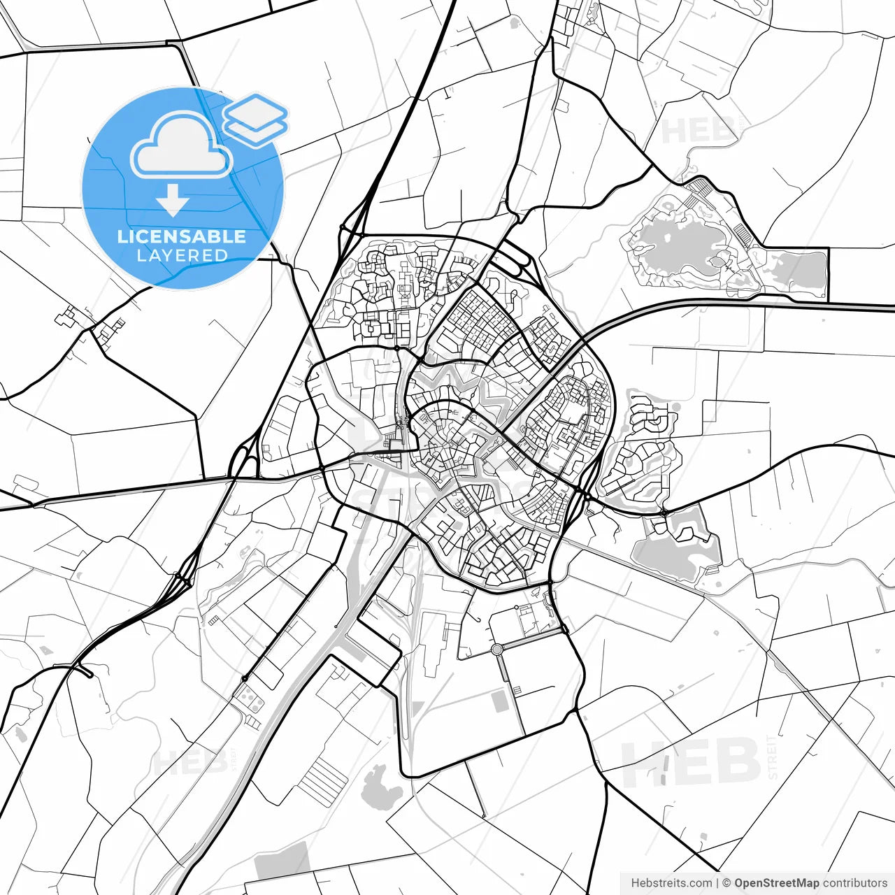 Layered PDF map of Coevorden, Drenthe, Netherlands