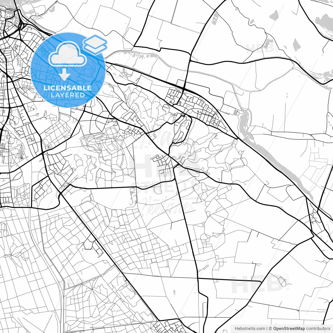 Layered PDF map of Berg en Dal, Gelderland, Netherlands