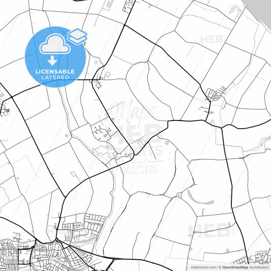 Layered PDF map of Schouwen-Duiveland, Zeeland, Netherlands