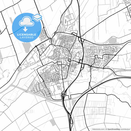 Layered PDF map of Meppel, Drenthe, Netherlands