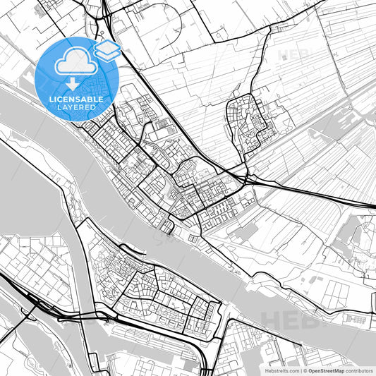 Layered PDF map of Maassluis, South Holland, Netherlands