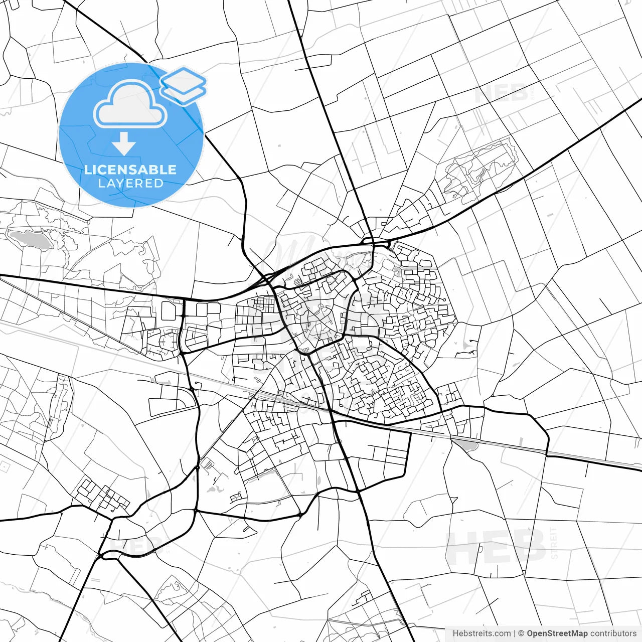 Layered PDF map of Deurne, North Brabant, Netherlands
