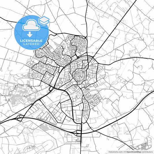 Layered PDF map of Oldenzaal, Overijssel, Netherlands