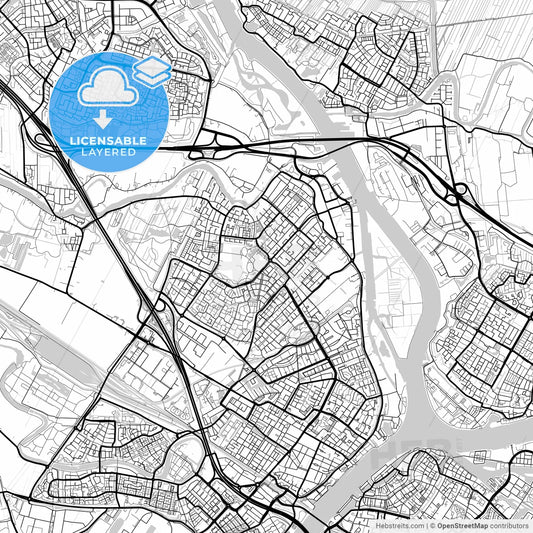 Layered PDF map of Hendrik-Ido-Ambacht, South Holland, Netherlands