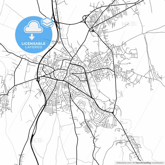 Layered PDF map of Kumanovo, North Macedonia