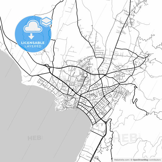 Layered PDF map of Ohrid, North Macedonia