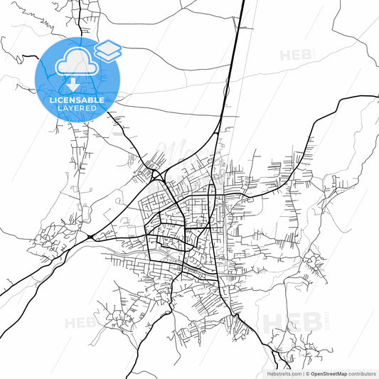 Layered PDF map of Gostivar, North Macedonia