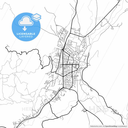 Layered PDF map of Kičevo, North Macedonia