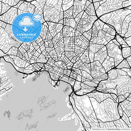 Layered PDF map of Oslo, Oslo, Norway