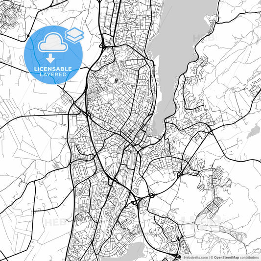 Layered PDF map of Sandnes, Rogaland, Norway