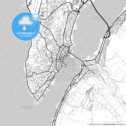 Layered PDF map of Tromsø, Troms, Norway