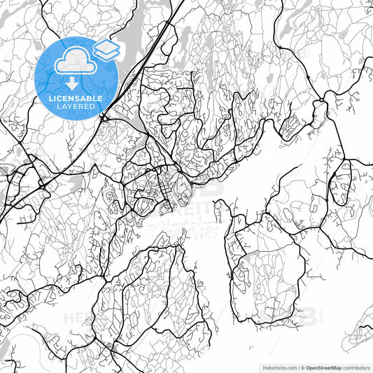Layered PDF map of Arendal, Aust-Agder, Norway