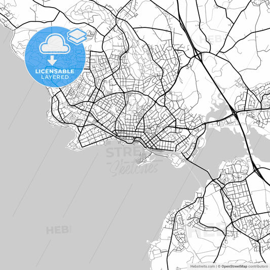 Layered PDF map of Hamar, Hedmark, Norway