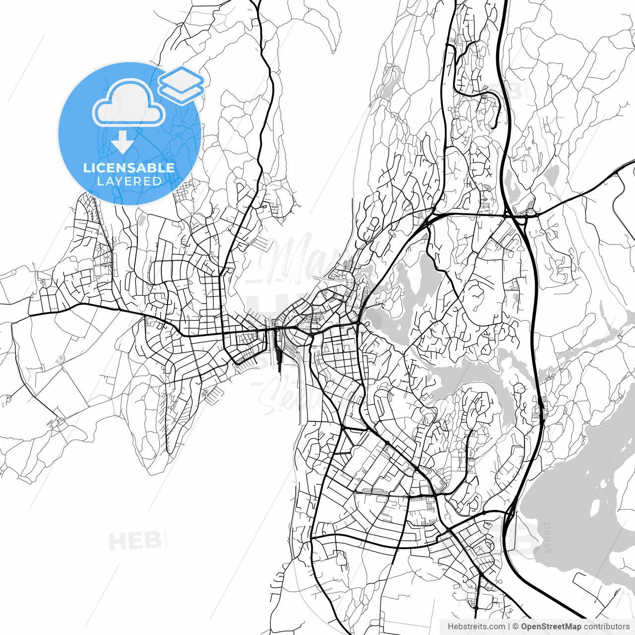 Layered PDF map of Moss, Østfold, Norway