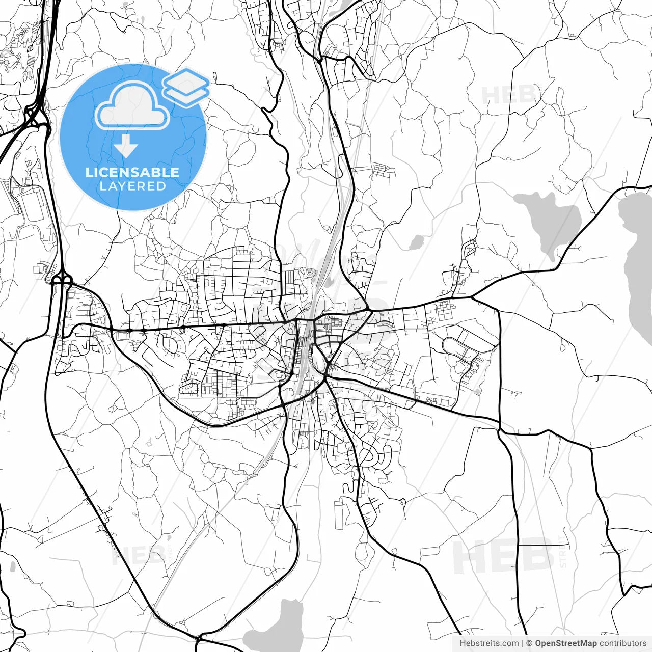 Layered PDF map of Ski, Akershus, Norway