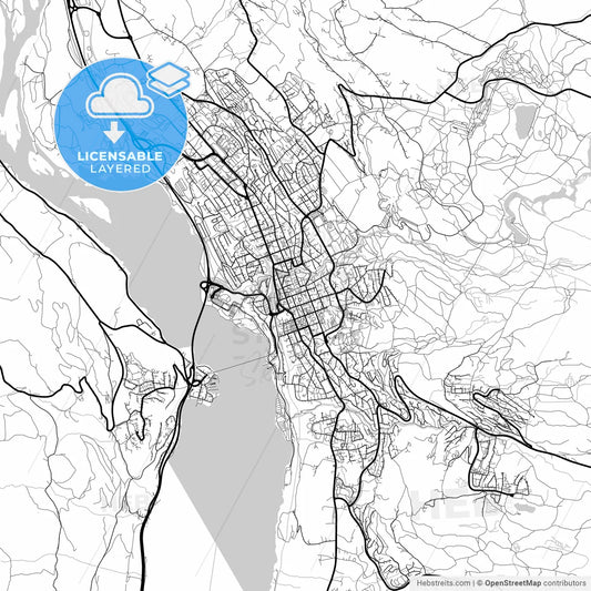 Layered PDF map of Lillehammer, Oppland, Norway