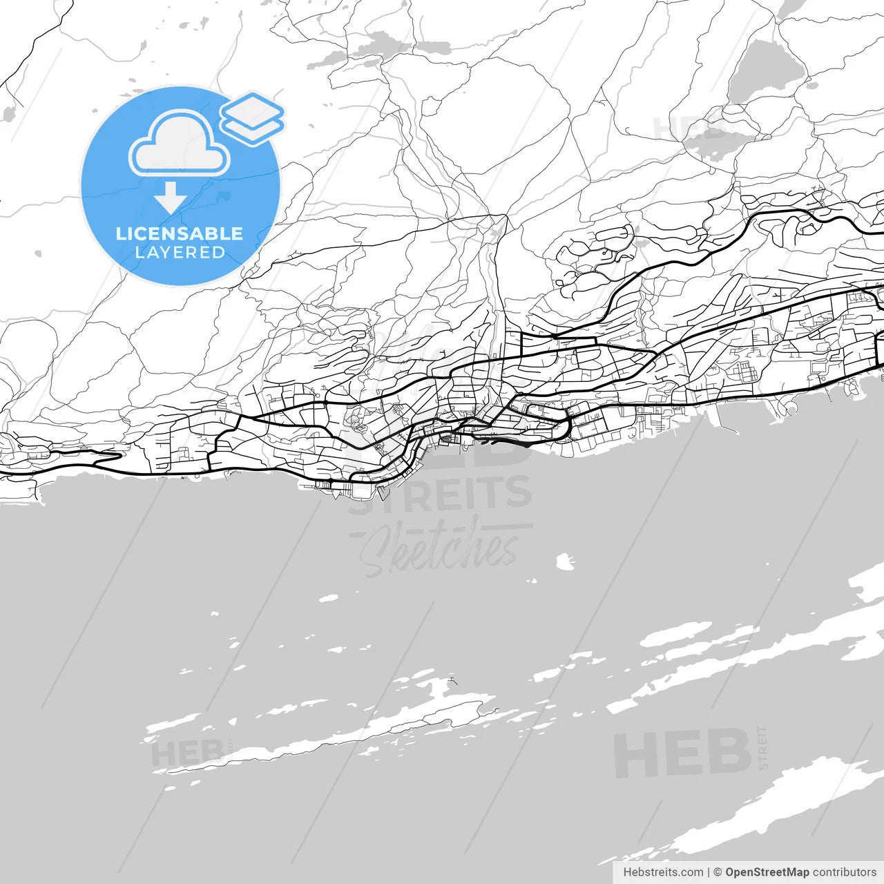 Layered PDF map of Molde, Møre og Romsdal, Norway