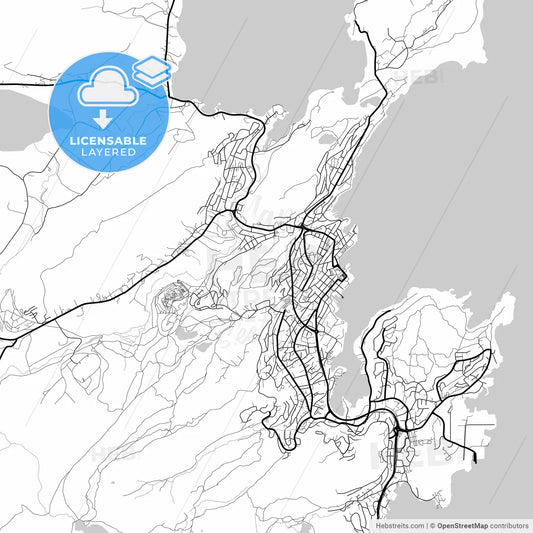 Layered PDF map of Harstad, Troms, Norway