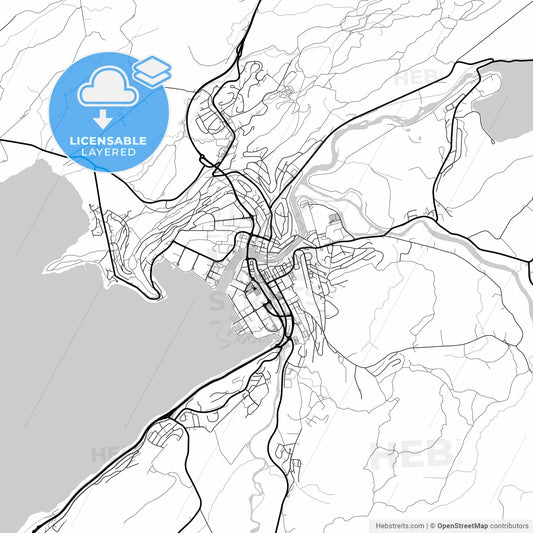 Layered PDF map of Steinkjer, Trøndelag, Norway