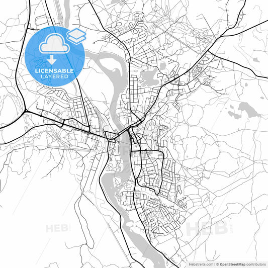 Layered PDF map of Elverum, Hedmark, Norway