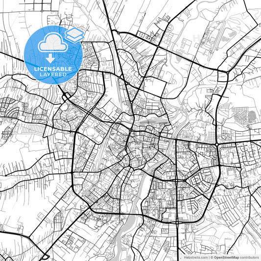 Layered PDF map of Rzeszów, Podkarpackie, Poland