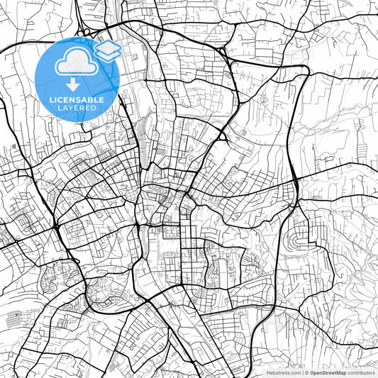 Layered PDF map of Bielsko-Biała, Silesian, Poland