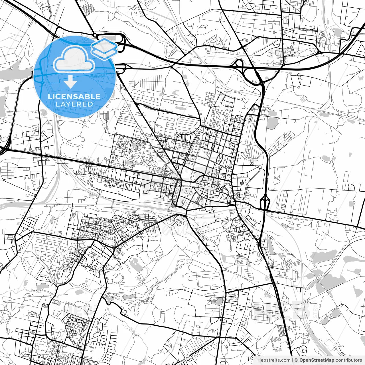 Layered PDF map of Bytom, Silesian, Poland