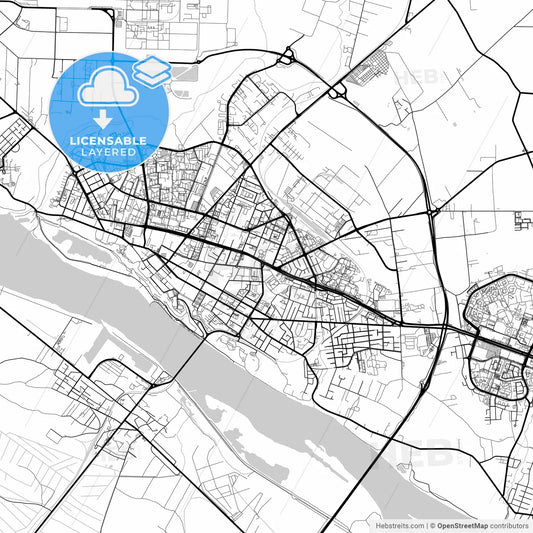 Layered PDF map of Płock, Masovian, Poland