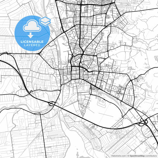 Layered PDF map of Elbląg, Warmian-Masurian, Poland