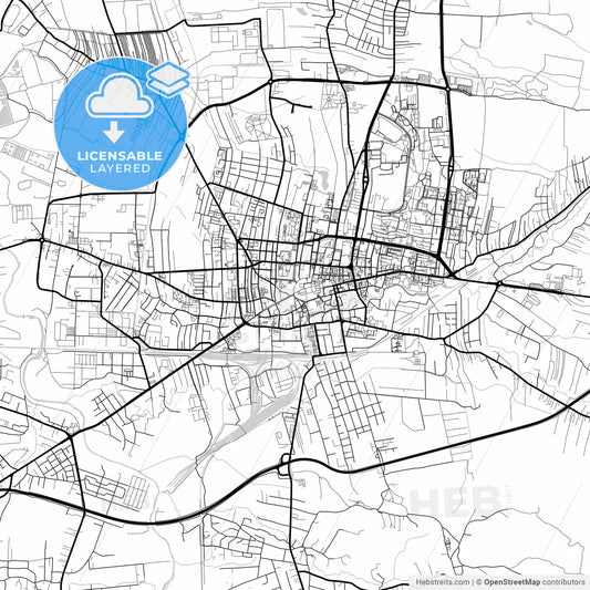 Layered PDF map of Tarnów, Lesser Poland, Poland