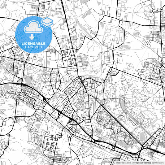 Layered PDF map of Chorzów, Silesian, Poland